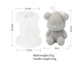 Molde silicona osito con puntos 